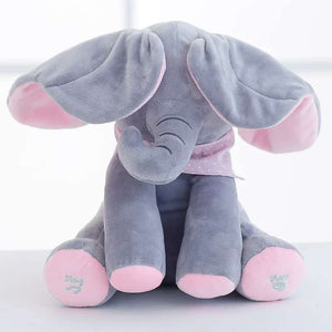 30cm Peek a Elephant Stuffed Plush Doll Electric Toy Talking Singing Musical Toy Elephant Play Hide and Seek for Kids toys