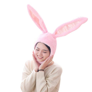 Halloween Cute Girls Plush Rabbit Bunny Ears Hat Earflap Cap Head Warmer Photo Supplies Bunny Ears Hat Rabbit Headgear Hats